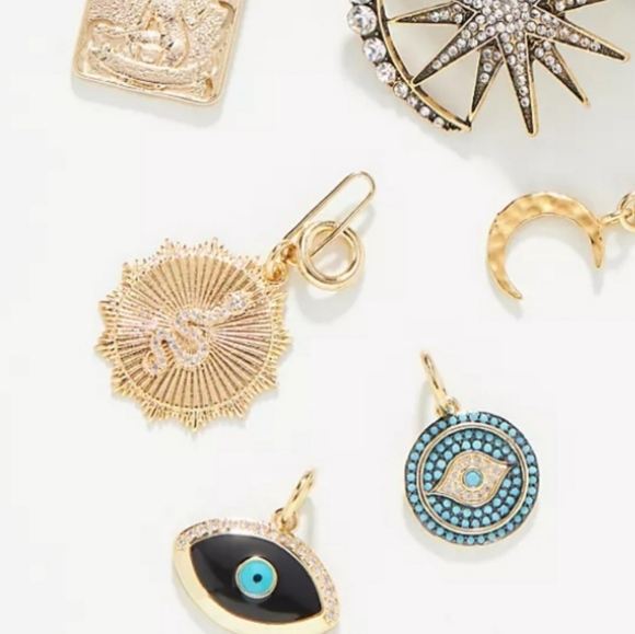 Anthropologie Blue Disc Spirit Eye Pendant - dark turquoise - Picture 8 of 11